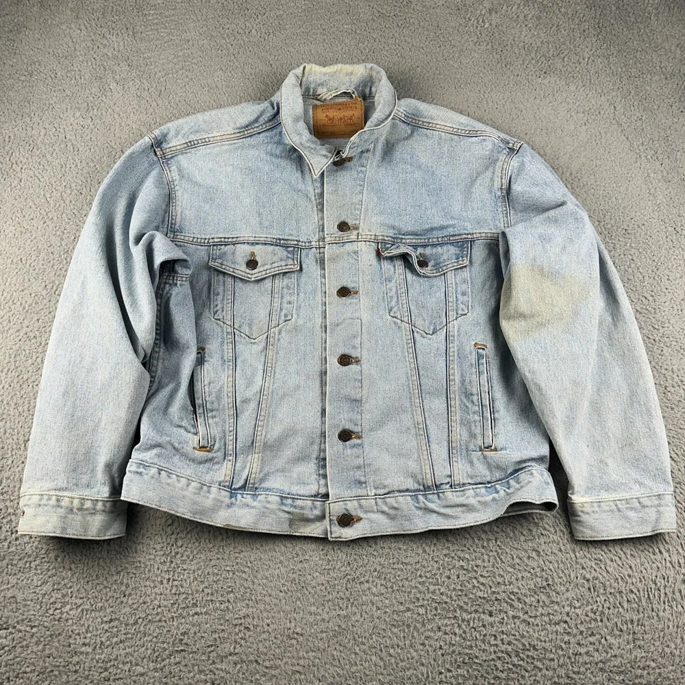 Vintage Levis Light Was Denim Trucker Jacket Mens Large 70507-4834 90s